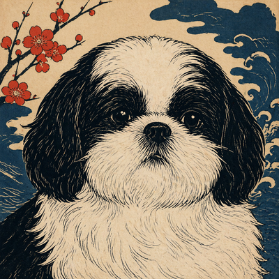Ukiyo-e japonés · Eterna pet portrait style